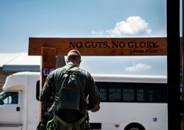 The takeoff of a student pilot