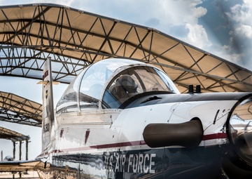 The takeoff of a student pilot