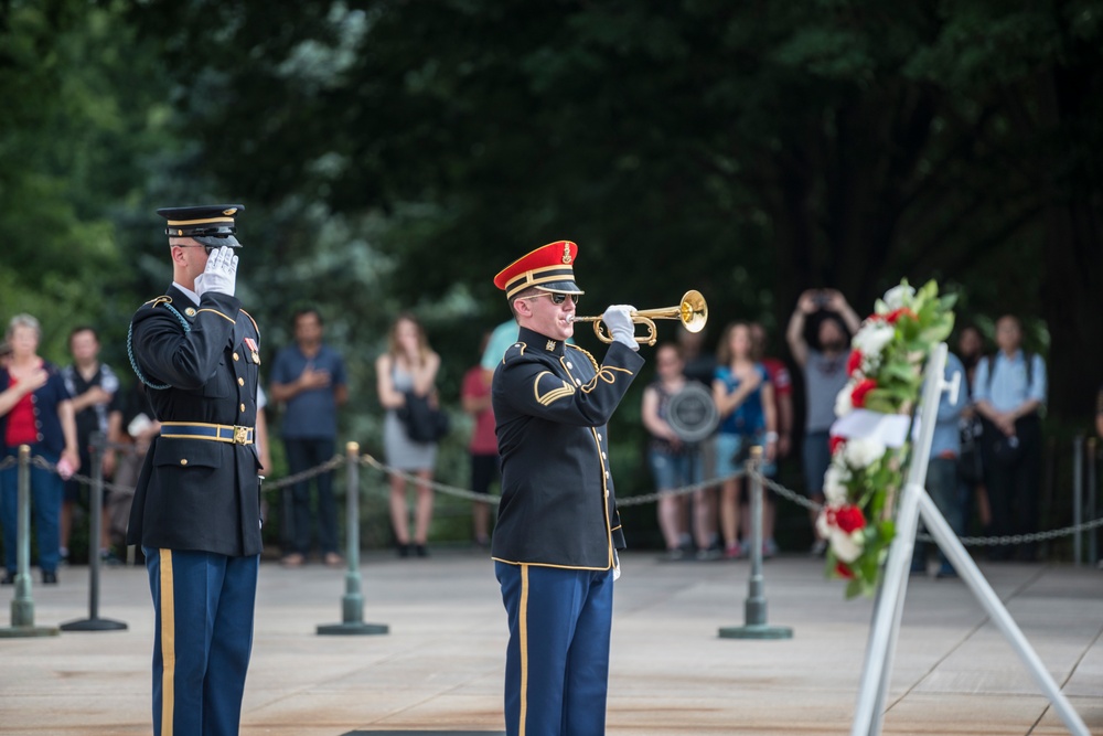 A Public Wreath-Laying Ceremony In Honor of Turkish - U.S. Army Staff Talks