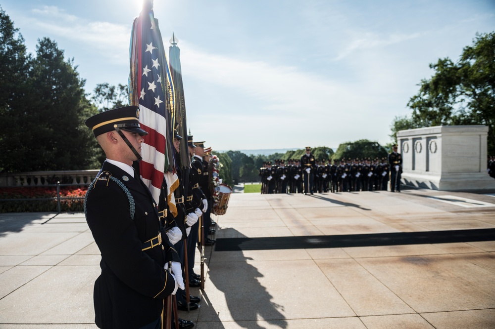 Gerald O'Keefe, Administrative Assistant to the Secretary of the Army, and Lt. Gen. Gary Cheek, Director of the Army Staff, Participate in Individual Army Full Honors Wreath-Layings at the Tomb of the Unknown Soldier