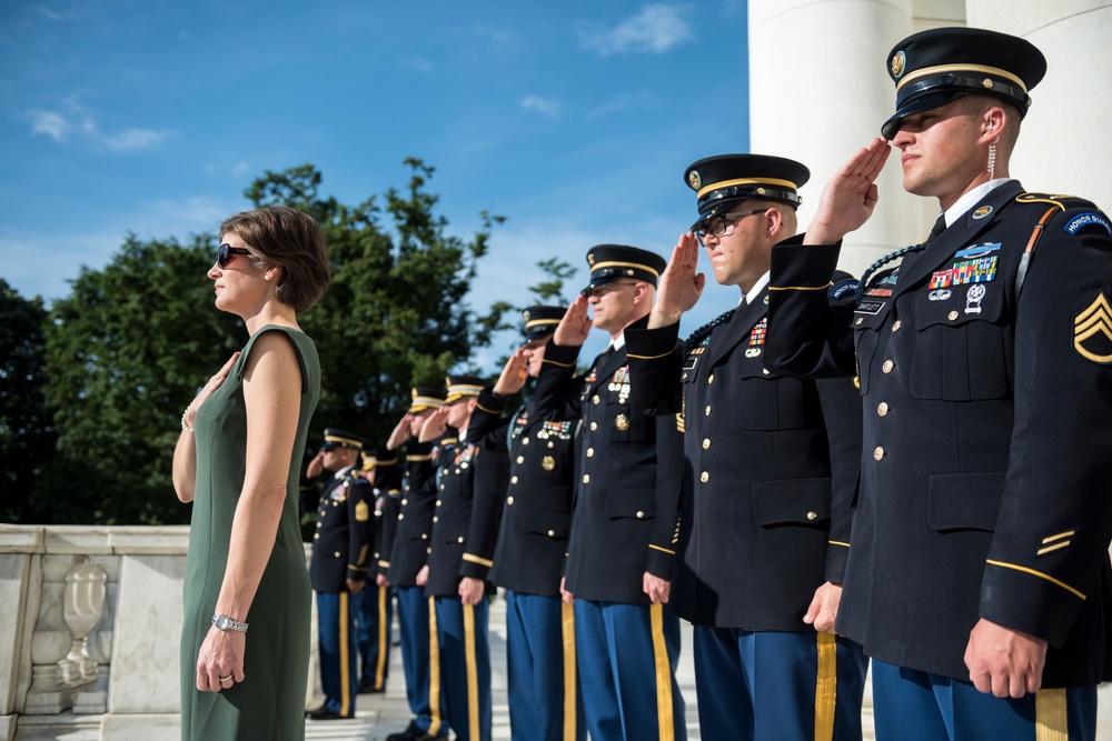 Gerald O'Keefe, Administrative Assistant to the Secretary of the Army, and Lt. Gen. Gary Cheek, Director of the Army Staff, Participate in Individual Army Full Honors Wreath-Layings at the Tomb of the Unknown Soldier