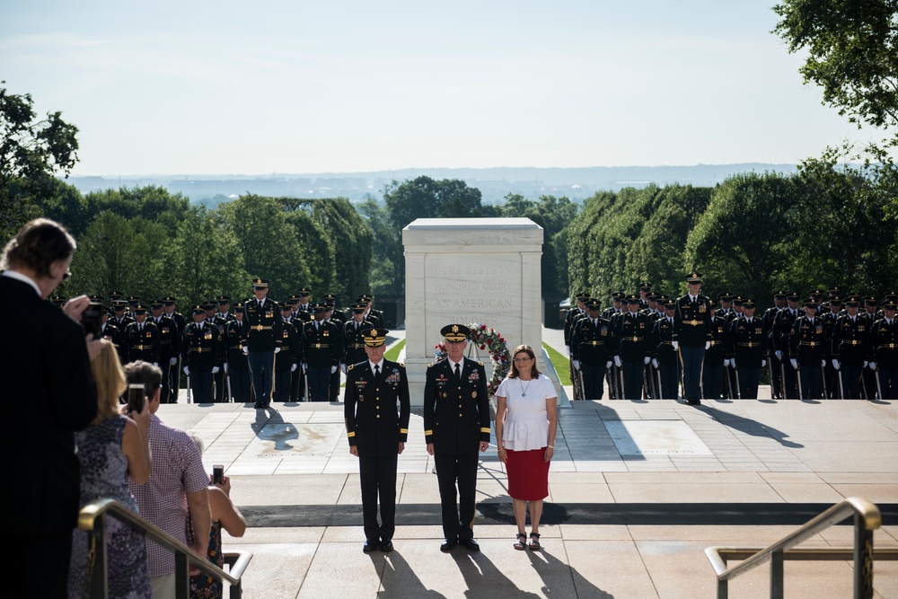 Gerald O'Keefe, Administrative Assistant to the Secretary of the Army, and Lt. Gen. Gary Cheek, Director of the Army Staff, Participate in Individual Army Full Honors Wreath-Layings at the Tomb of the Unknown Soldier
