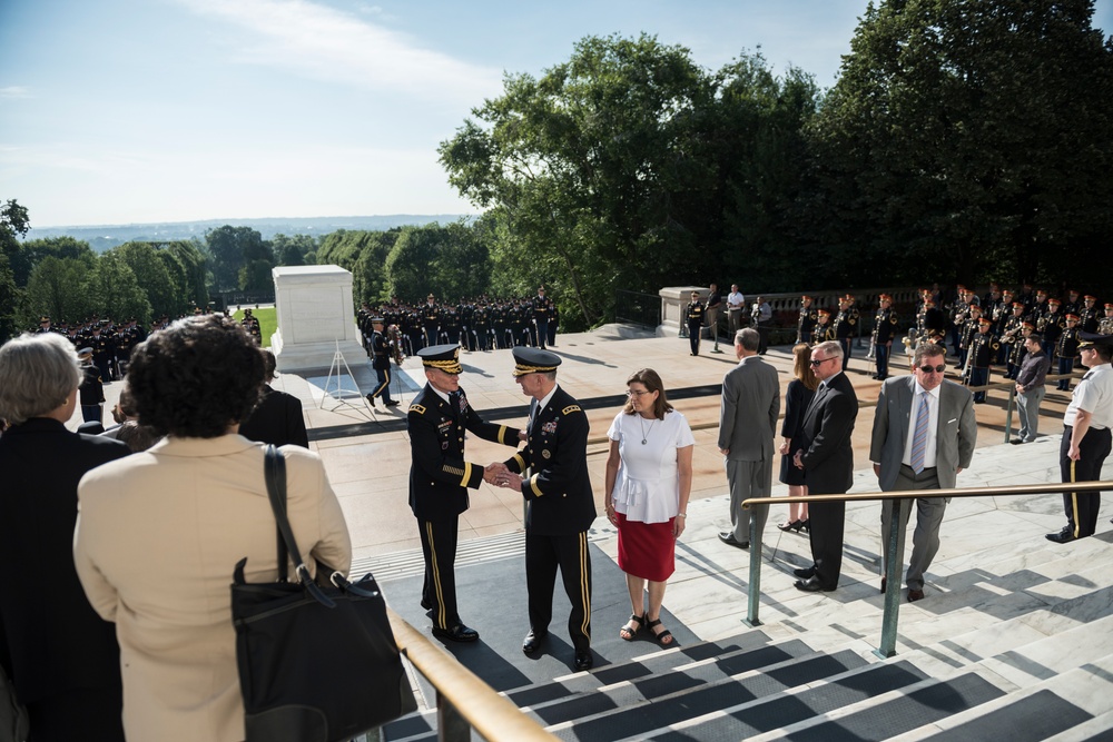 Gerald O'Keefe, Administrative Assistant to the Secretary of the Army, and Lt. Gen. Gary Cheek, Director of the Army Staff, Participate in Individual Army Full Honors Wreath-Layings at the Tomb of the Unknown Soldier