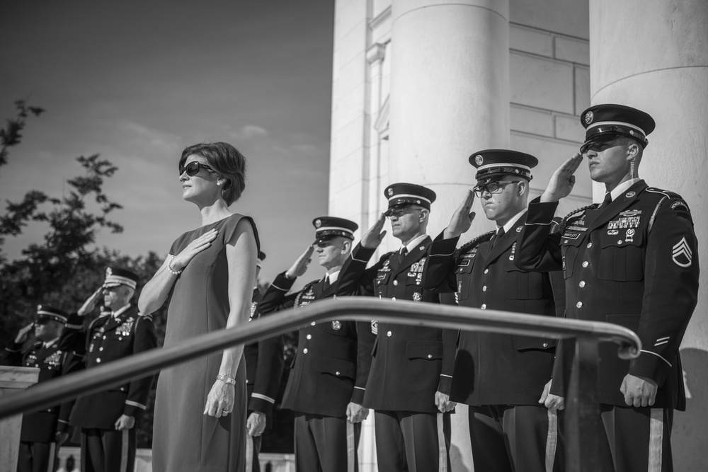 Gerald O'Keefe, Administrative Assistant to the Secretary of the Army, and Lt. Gen. Gary Cheek, Director of the Army Staff, Participate in Individual Army Full Honors Wreath-Layings at the Tomb of the Unknown Soldier