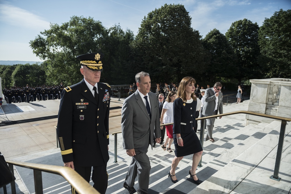 Gerald O'Keefe, Administrative Assistant to the Secretary of the Army, and Lt. Gen. Gary Cheek, Director of the Army Staff, Participate in Individual Army Full Honors Wreath-Layings at the Tomb of the Unknown Soldier