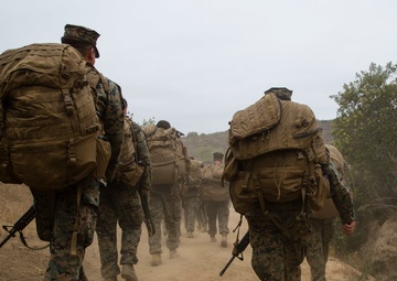 Out the rack, grab your pack: Marines with Headquarters &amp; Support Battalion conduct sustainment hike