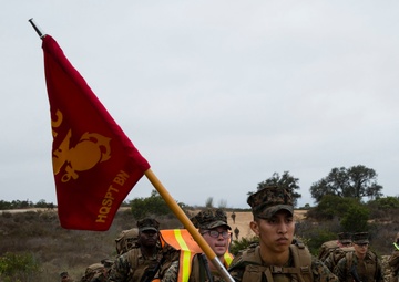 Out the rack, grab your pack: Marines with Headquarters &amp; Support Battalion conduct sustainment hike