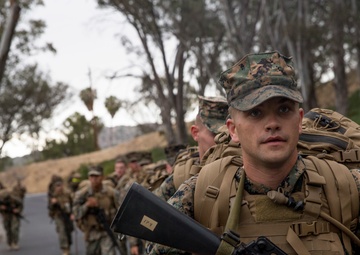 Out the rack, grab your pack: Marines with Headquarters &amp; Support Battalion conduct sustainment hike