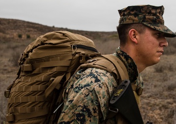 Out the rack, grab your pack: Marines with Headquarters &amp; Support Battalion conduct sustainment hike