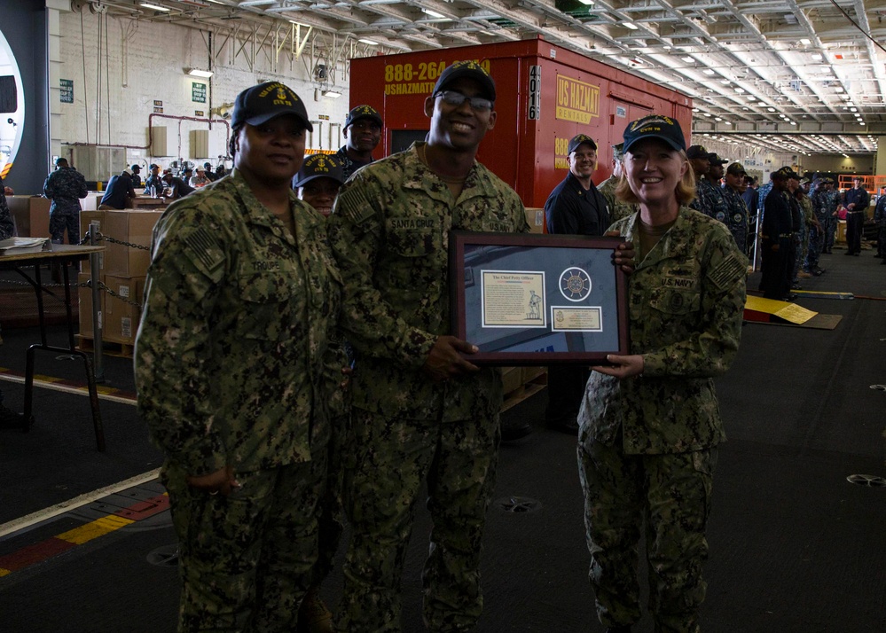 USS Gerald R. Ford (CVN 78) Chiefs Piped Ashore
