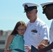 During a re-enlistment ceremony on the USS Wisconsin