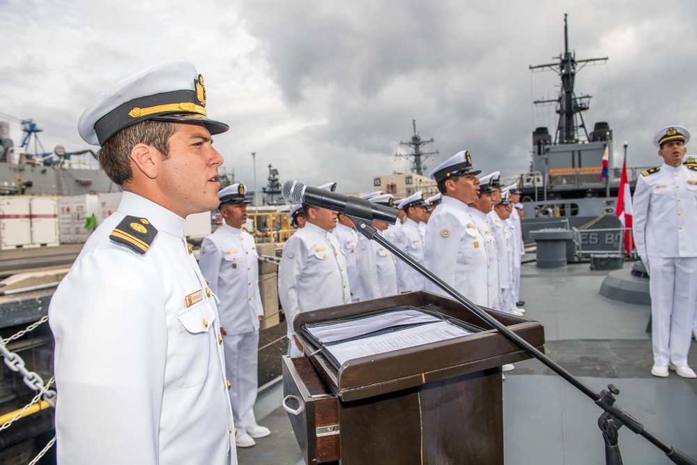 BAP Ferré (PM 211) Conducts Change of Command During Rim of the Pacific (RIMPAC) Exercise