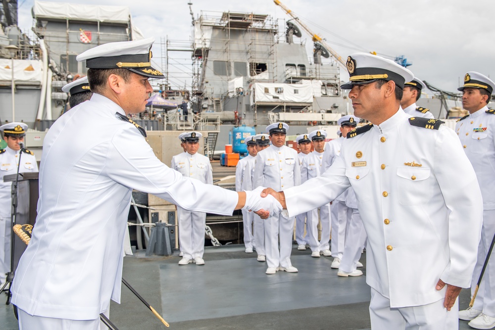 BAP Ferré (PM 211) Conducts Change of Command During Rim of the Pacific (RIMPAC) Exercise