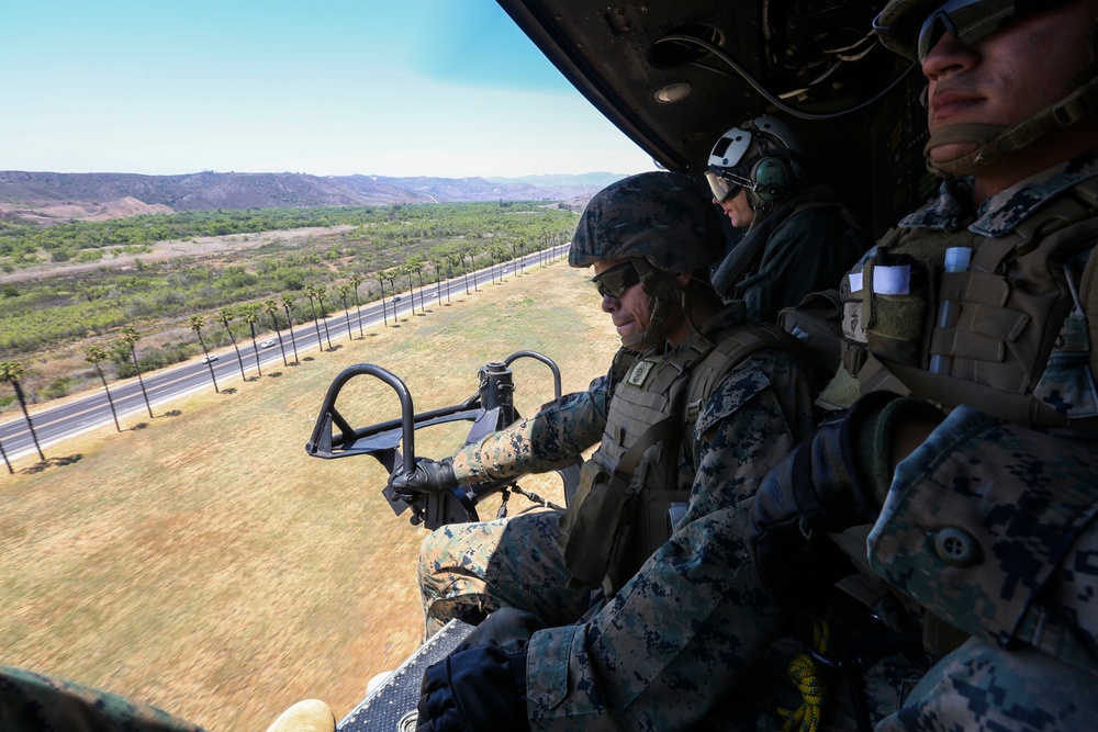 Fast-rope ready: HMLA-369 supports ground