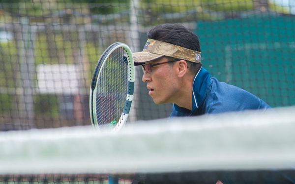 Sailors assigned to INS Sahyadri and ROKS Yulgok Yi compete in Tennis Tournament