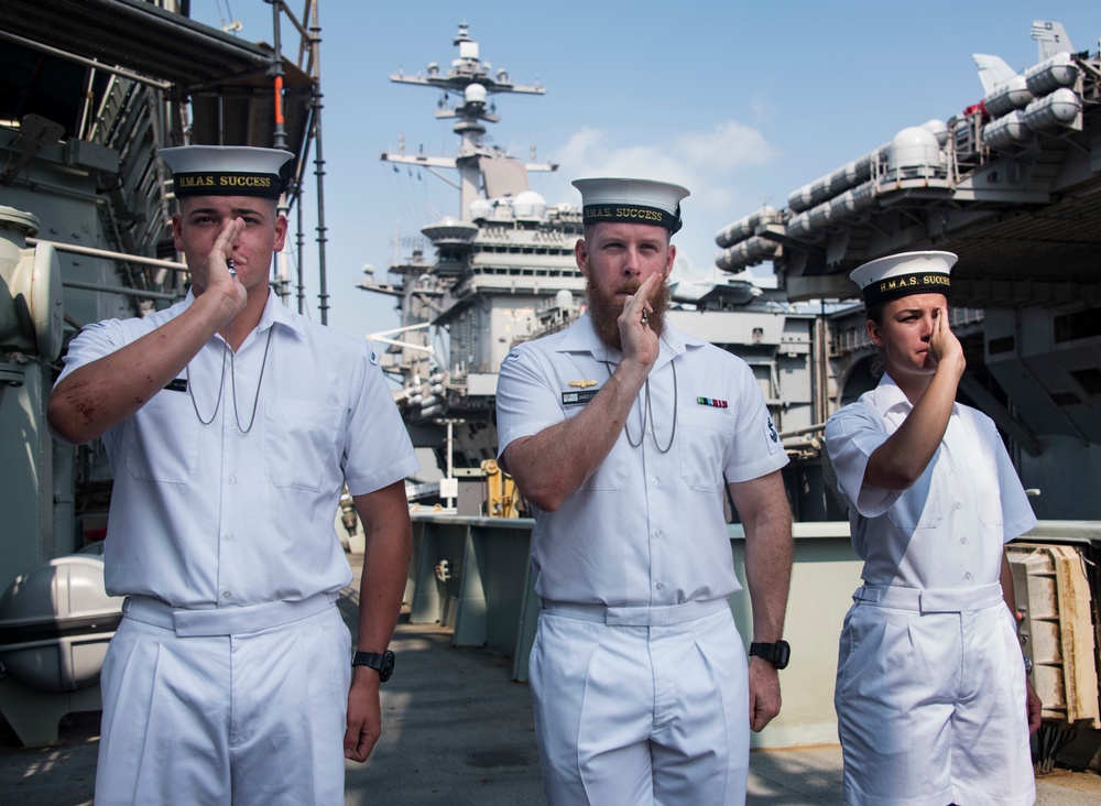 Sounding The Boatswain’s Pipe aboard HMAS Success at RIMPAC