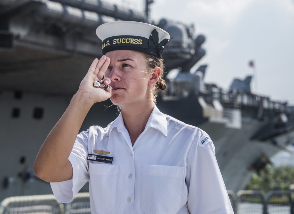 Sounding The Boatswain’s Pipe aboard HMAS Success at RIMPAC