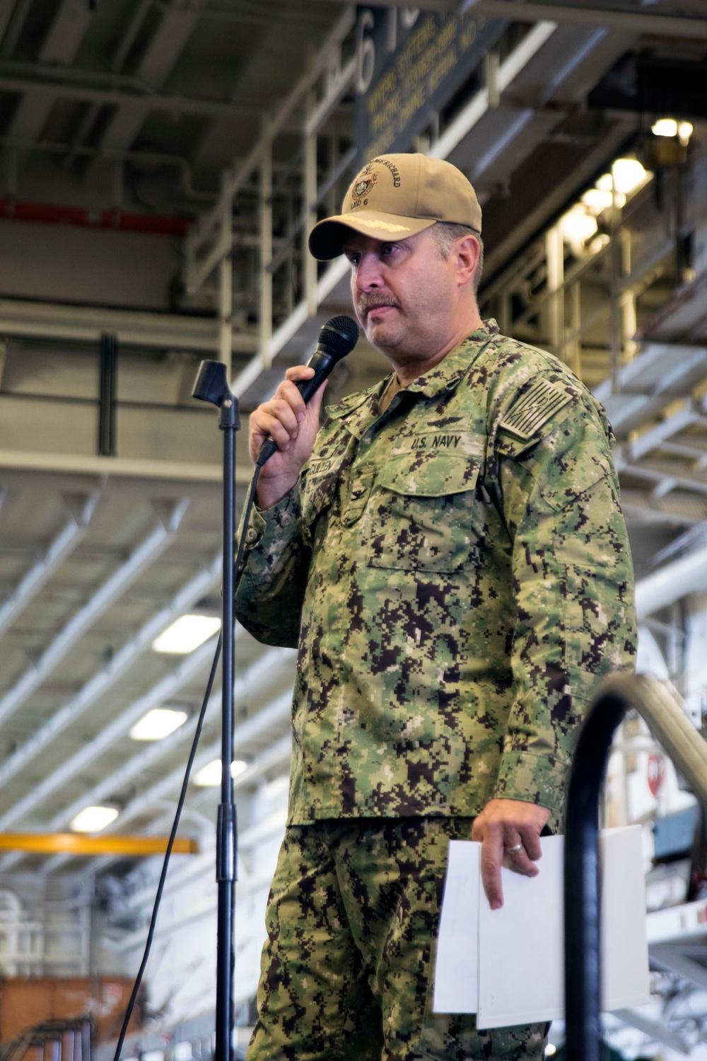 All-hands call aboard USS Bonhomme Richard (LHD 6)