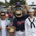 Nimitz Sailors Pose For Photo With Team Mascot