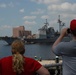 USS Monterey passes Portsmouth Naval Medical Center