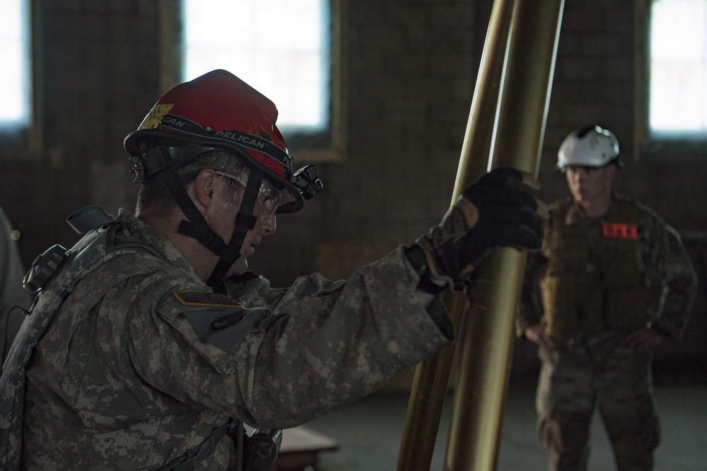 CERF-P performs ropes rescue training at Camp Dawso