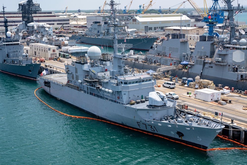U.S. and international ships moored for RIMPAC 2018
