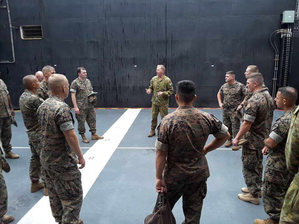 U.S. Marines tour Australian ship HMAS Adelaide