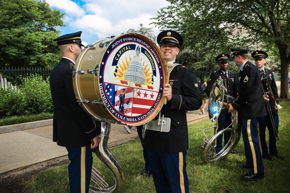 District of Columbia National Guard 257th Army Band marches in America's Independence Day Parade