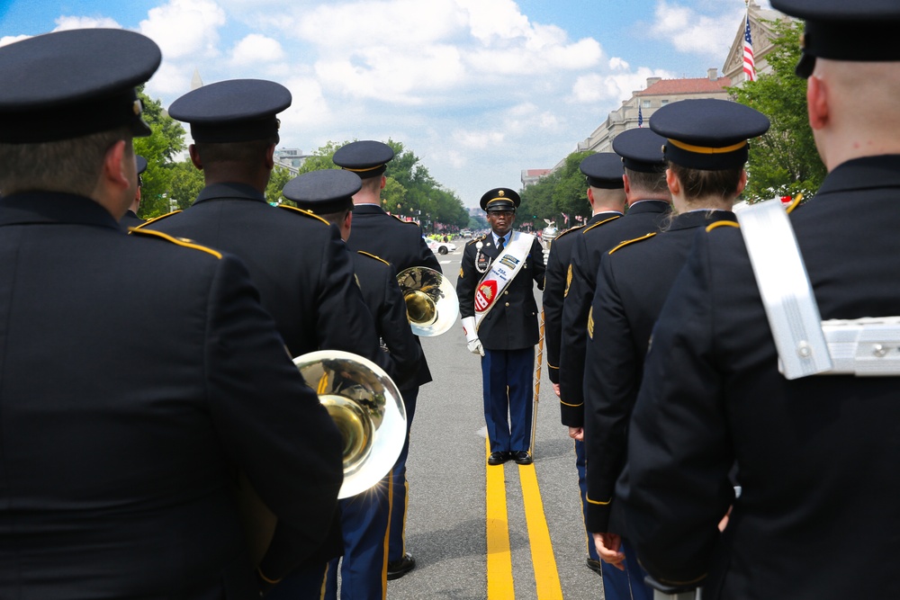 District of Columbia National Guard's 257th Army Band marches in America's Independence Day Parade