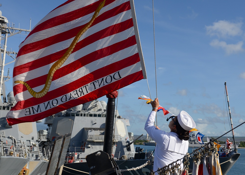 Fourth of July Colors aboard USS Sterett during RIMPAC 2018