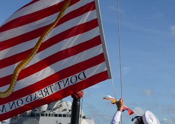 Fourth of July Colors aboard USS Sterett during RIMPAC 2018