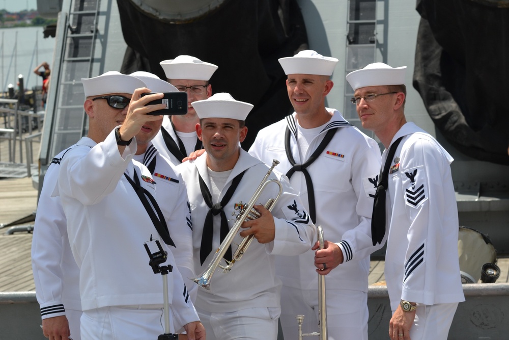 A selfie on a battleship