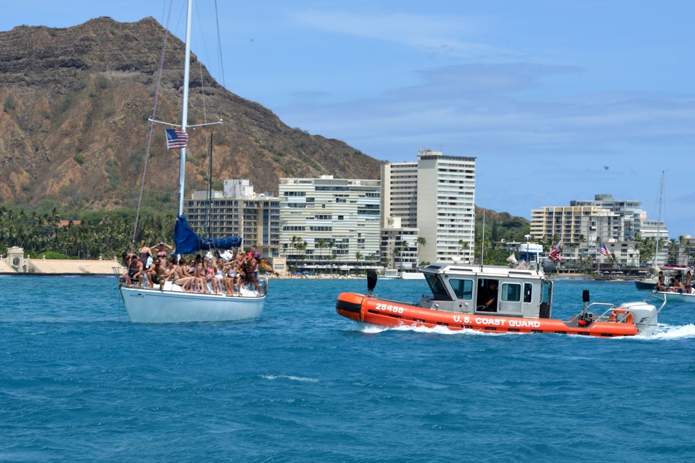 Coast Guard crew on patrol off Waikiki
