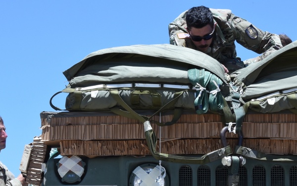 Humvee makes historical airdrop for Texas Military Department