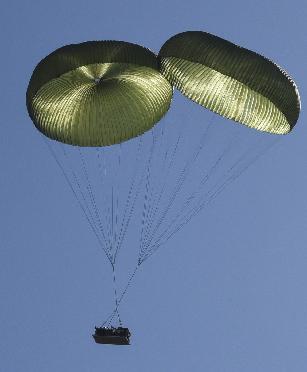 Humvee makes historical airdrop for Texas Military Department