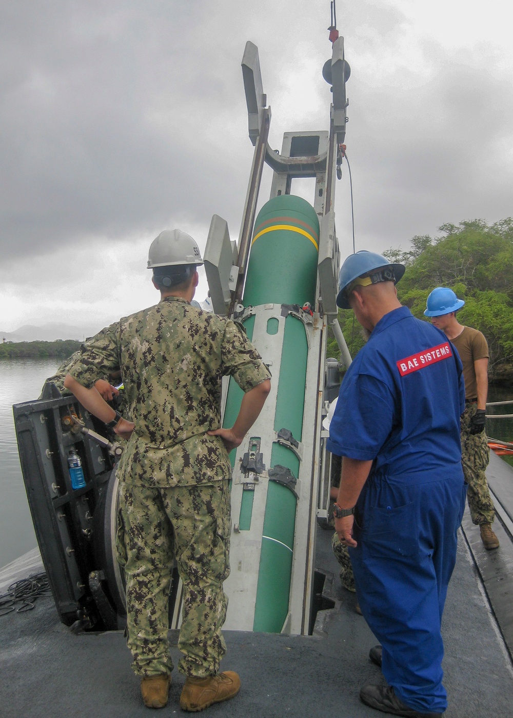 USS Olympia Conducts Harpoon Onload for RIMPAC Exercise
