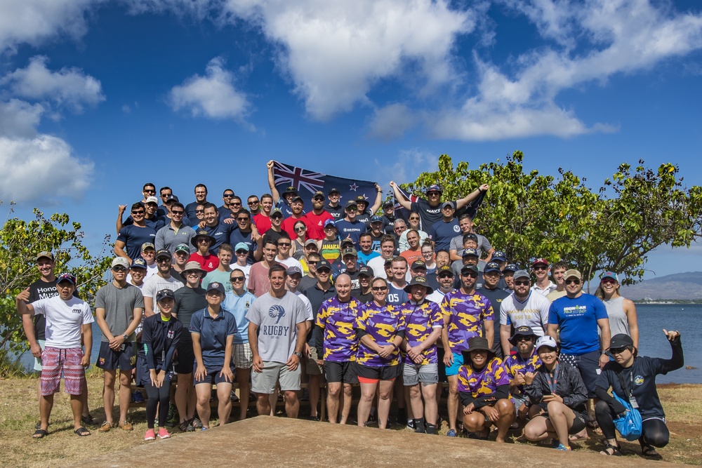 RIMPAC 2018 Participants Compete in a Sailboat Regatta at the Pearl Harbor Yacht Club.