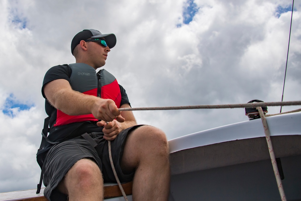 RIMPAC 2018 Participants Compete in a Sailboat Regatta at the Pearl Harbor Yacht Club