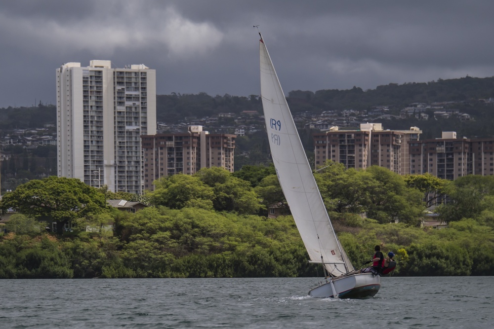 RIMPAC 2018 Participants Compete in a Sailboat Regatta at the Pearl Harbor Yacht Club