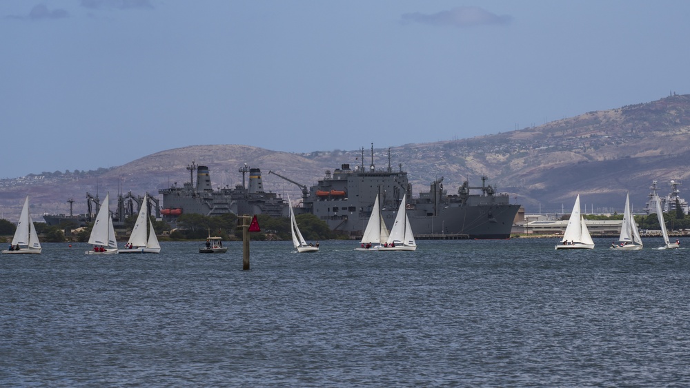 RIMPAC 2018 Participants Compete in a Sailboat Regatta at the Pearl Harbor Yacht Club