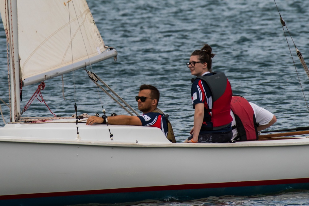 RIMPAC 2018 Participants Compete in a Sailboat Regatta at the Pearl Harbor Yacht Club