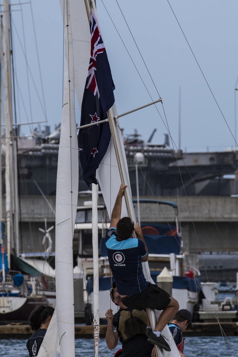 RIMPAC 2018 Participants Compete in a Sailboat Regatta at the Pearl Harbor Yacht Club