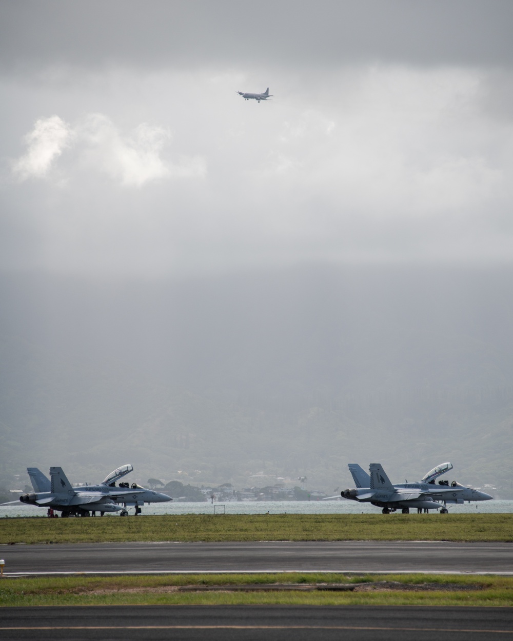 CP 140 Aurora landing at Marine Corps Base Hawaii