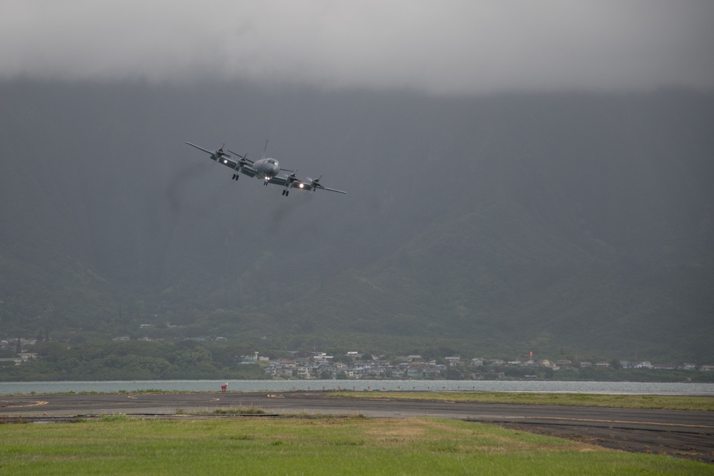 CP 140 Aurora landing at Marine Corps Base Hawaii