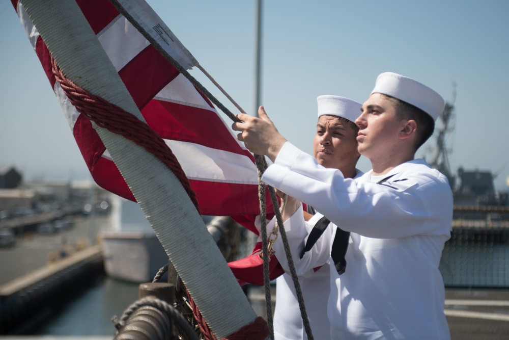 USS Harpers Ferry Gets Underway