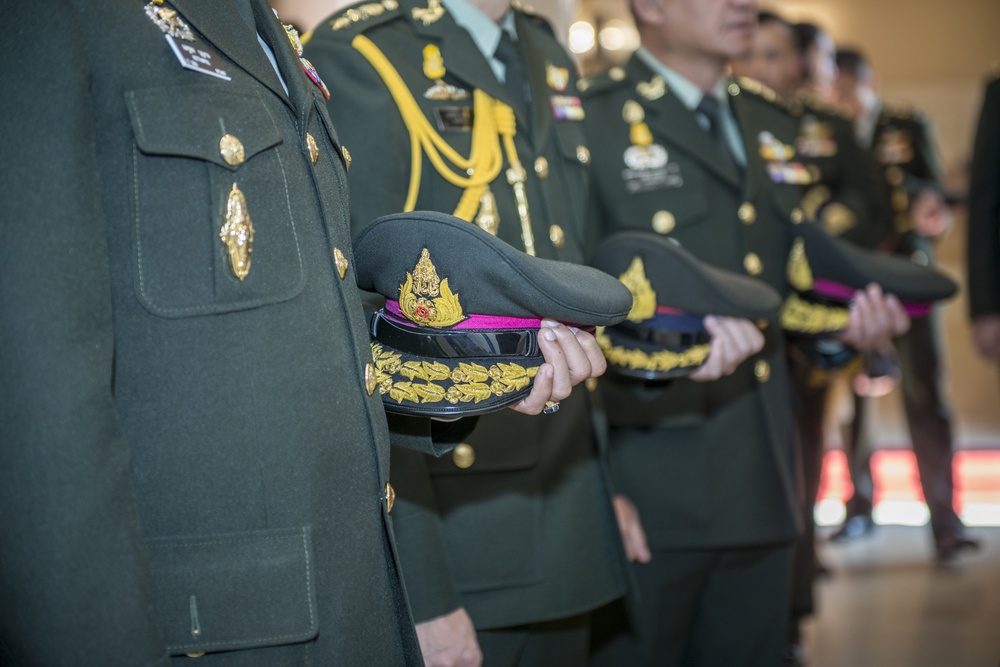Thai Army Gen. Thanchaiyan Srisuwan, Chief of Defence Forces in Thailand, Participates in an Armed Forces Full Honors Wreath-Laying Ceremony at the Tomb of the Unknown Soldier