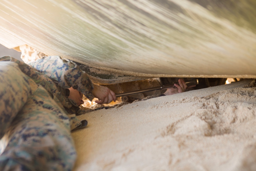 U.S. Marines with AAVs splash into RIMPAC