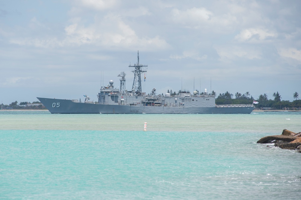HMAS Melbourne departs Joint Base Pearl Harbor-Hickam for RIMPAC 2018