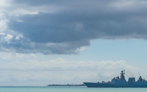 INS Sahyadri departs Joint Base Pearl Harbor-Hickam for RIMPAC 2018