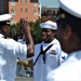 Raising right hand onboard a Battleship to re-enlist